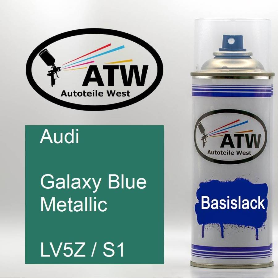 Audi, Galaxy Blue Metallic, LV5Z / S1: 400ml Sprühdose, von ATW Autoteile West.